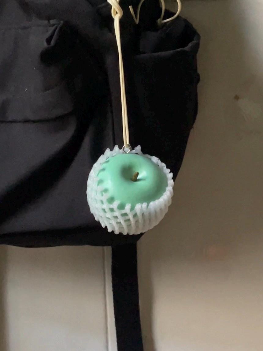 Handmade Realistic Apple Keychain, Handmade Fruit Bag Accessory,Gift For Her