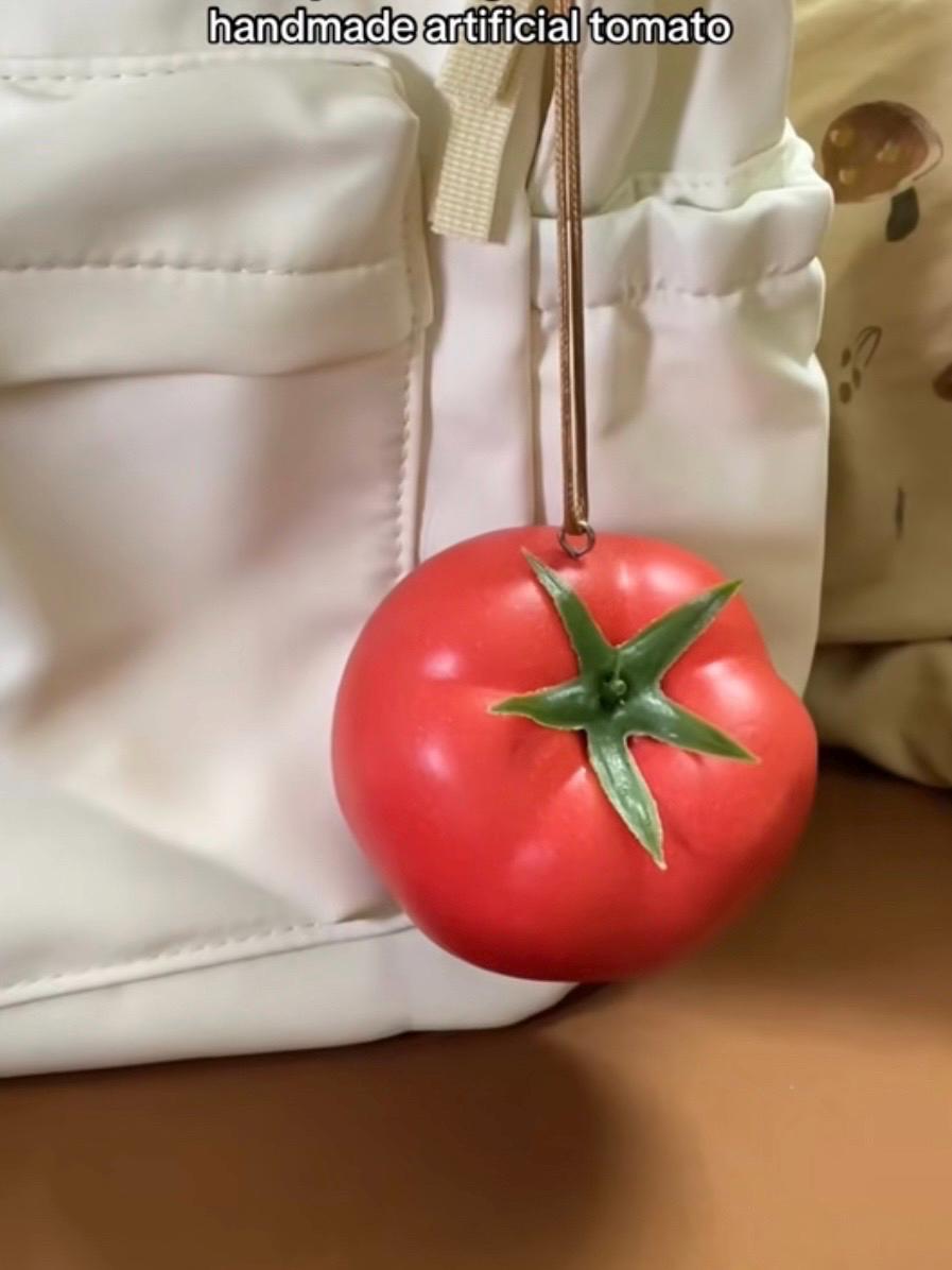 Handmade Realistic Tomato Keychain, Fruit Bag Charm,Gift For Her