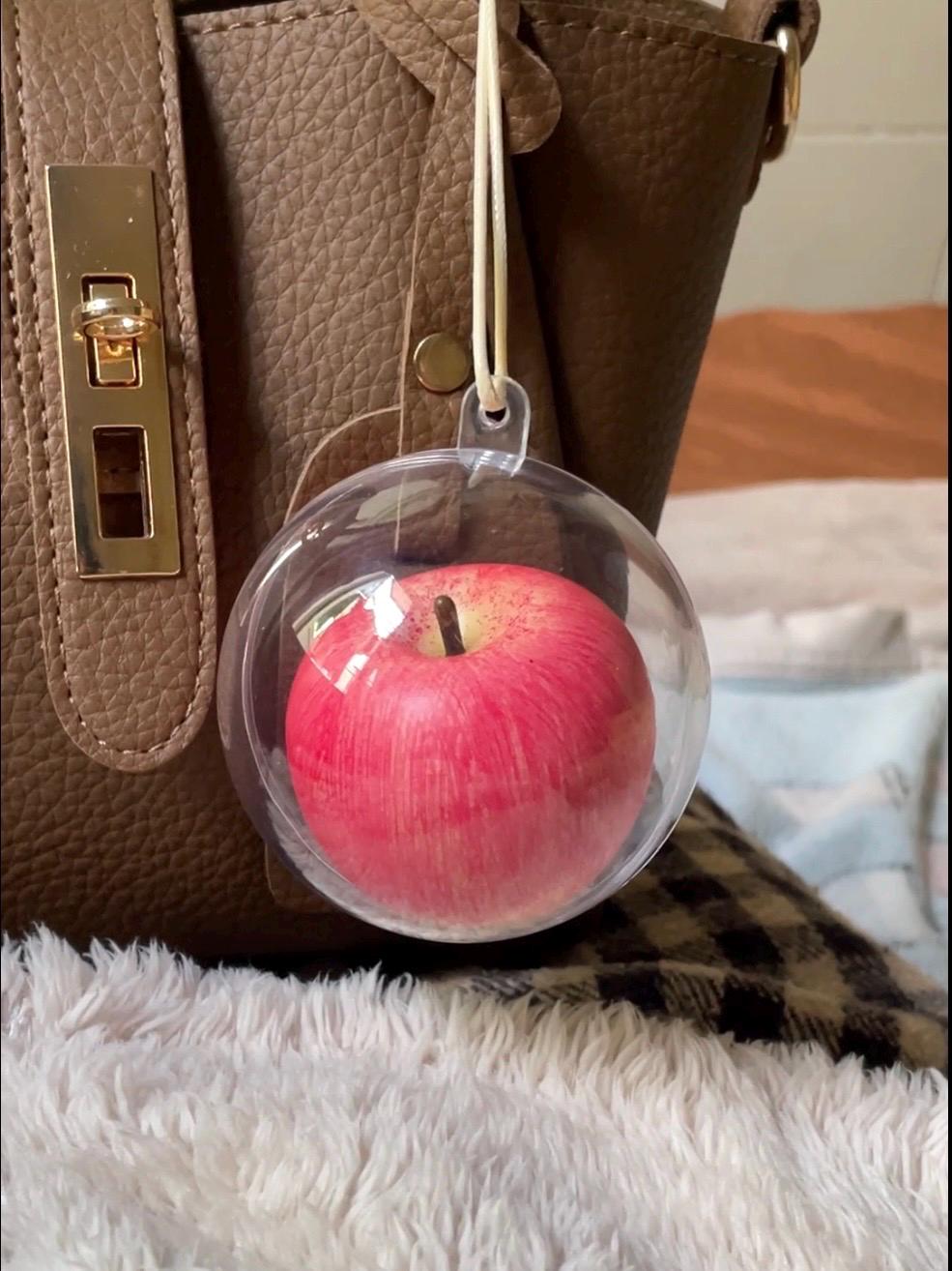 Realistic Pink Apple Keychain,  Fruit Bag Charm, Summer Accessory