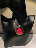Holographic Pomegranate Necklace, Gold Pendant, Iridescent Fruit Jewelry