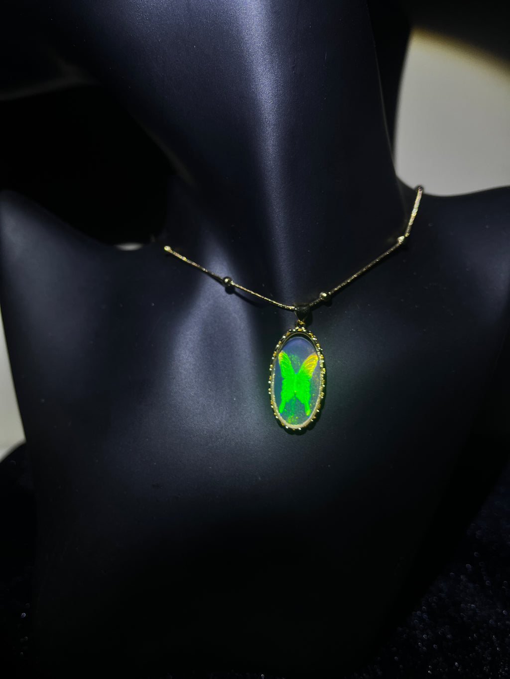Holographic Butterfly Necklace, 3D Butterfly Pendant, Iridescent Jewelry, Unique Nature Inspired Gift