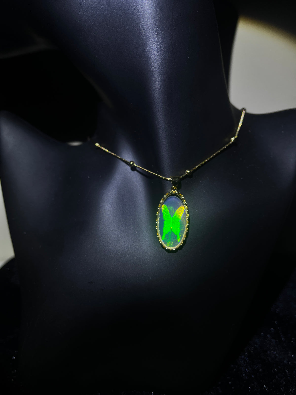 Holographic Butterfly Necklace, 3D Butterfly Pendant, Iridescent Jewelry, Unique Nature Inspired Gift