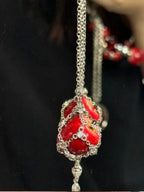 Handmade Resin Apple Pendant Necklace, Y2K Fruit Jewelry, Whimsical Gothic jewelry, Christmas Gift