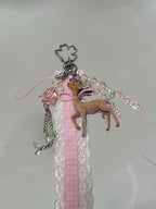 Beaded Deer Bag Charm and or Keychain, Handmade with Charms, Countryside lover gifts