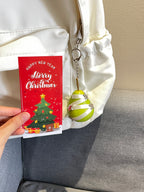 Artificial Pear Christmas Ornament, Ribbon Wrapped Fruit Bag Charm, Y2K Accessory