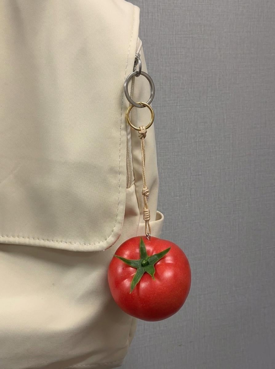 Handmade Realistic Tomato Keychain, Fruit Bag Charm,Gift For Her