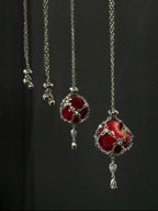Handmade Resin Apple Pendant Necklace, Y2K Fruit Jewelry, Whimsical Gothic jewelry, Christmas Gift
