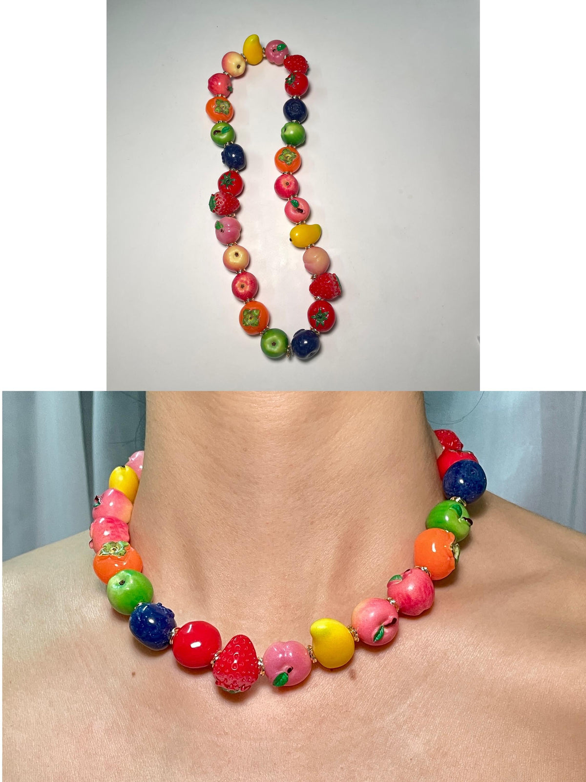all Resin Fruit Necklace