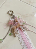 Beaded Deer Bag Charm and or Keychain, Handmade with Charms, Countryside lover gifts