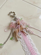 Beaded Deer Bag Charm and or Keychain, Handmade with Charms, Countryside lover gifts