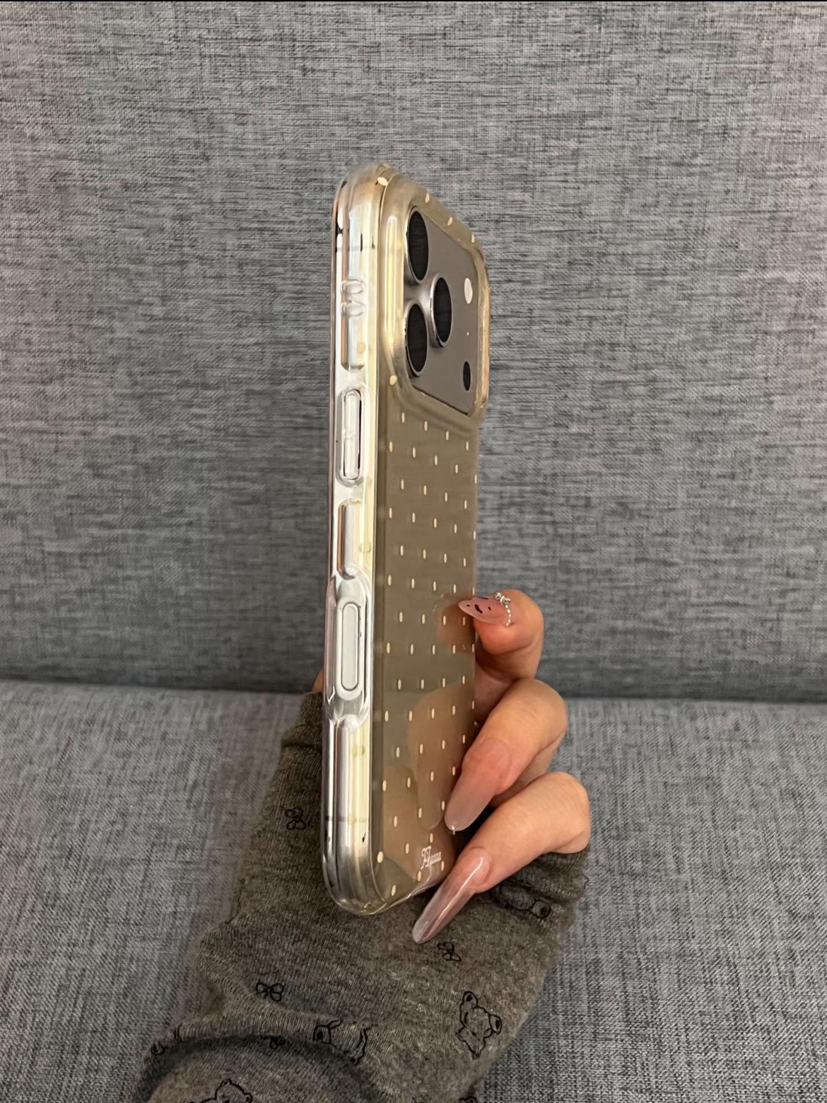 iPhone 18 Case, Polka Dot Acrylic Phone Cover