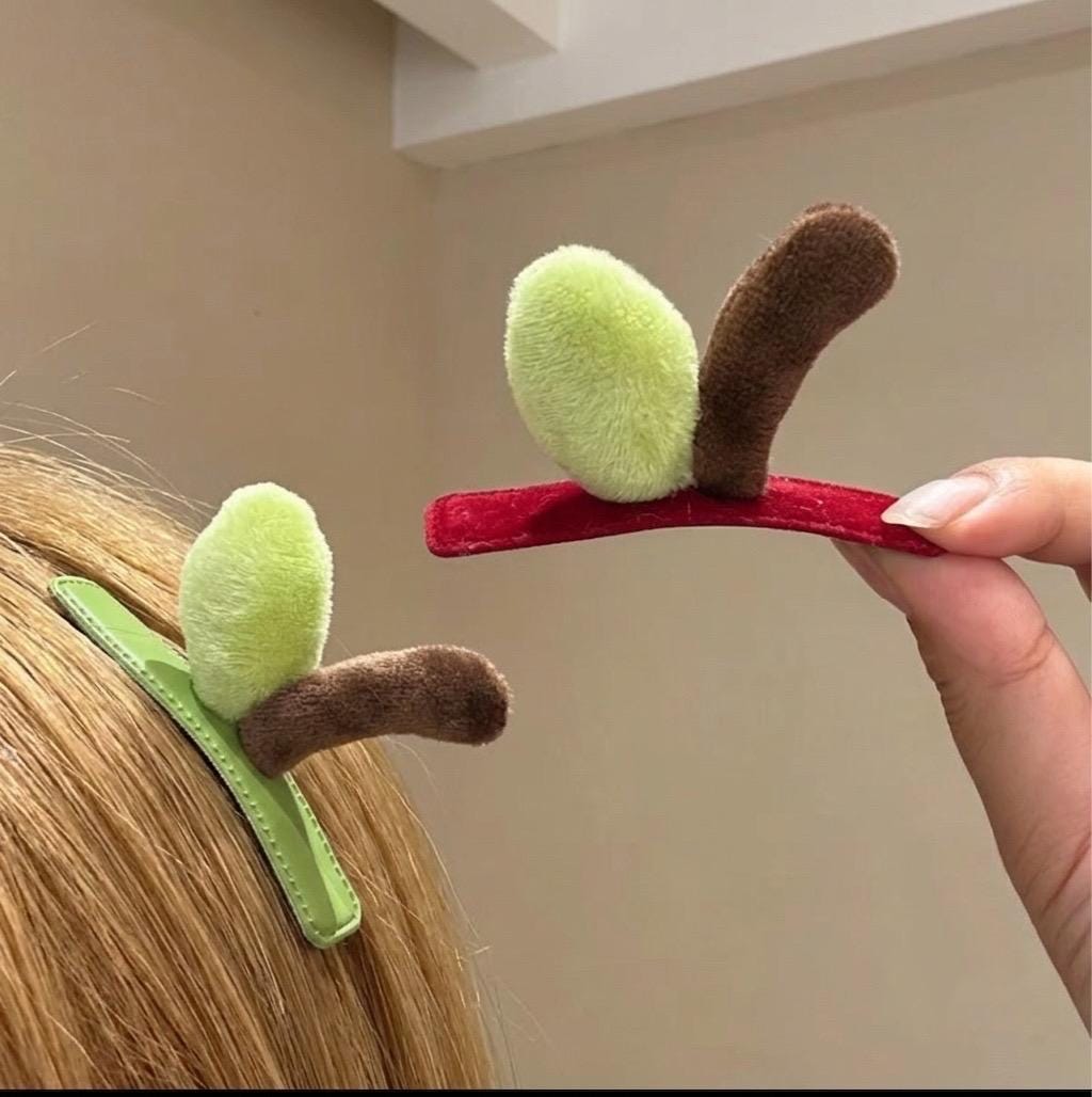 2Pcs Apple Hair Clips, y2k Fruit Snap Clip, Cottagecore Fairycore Accessory