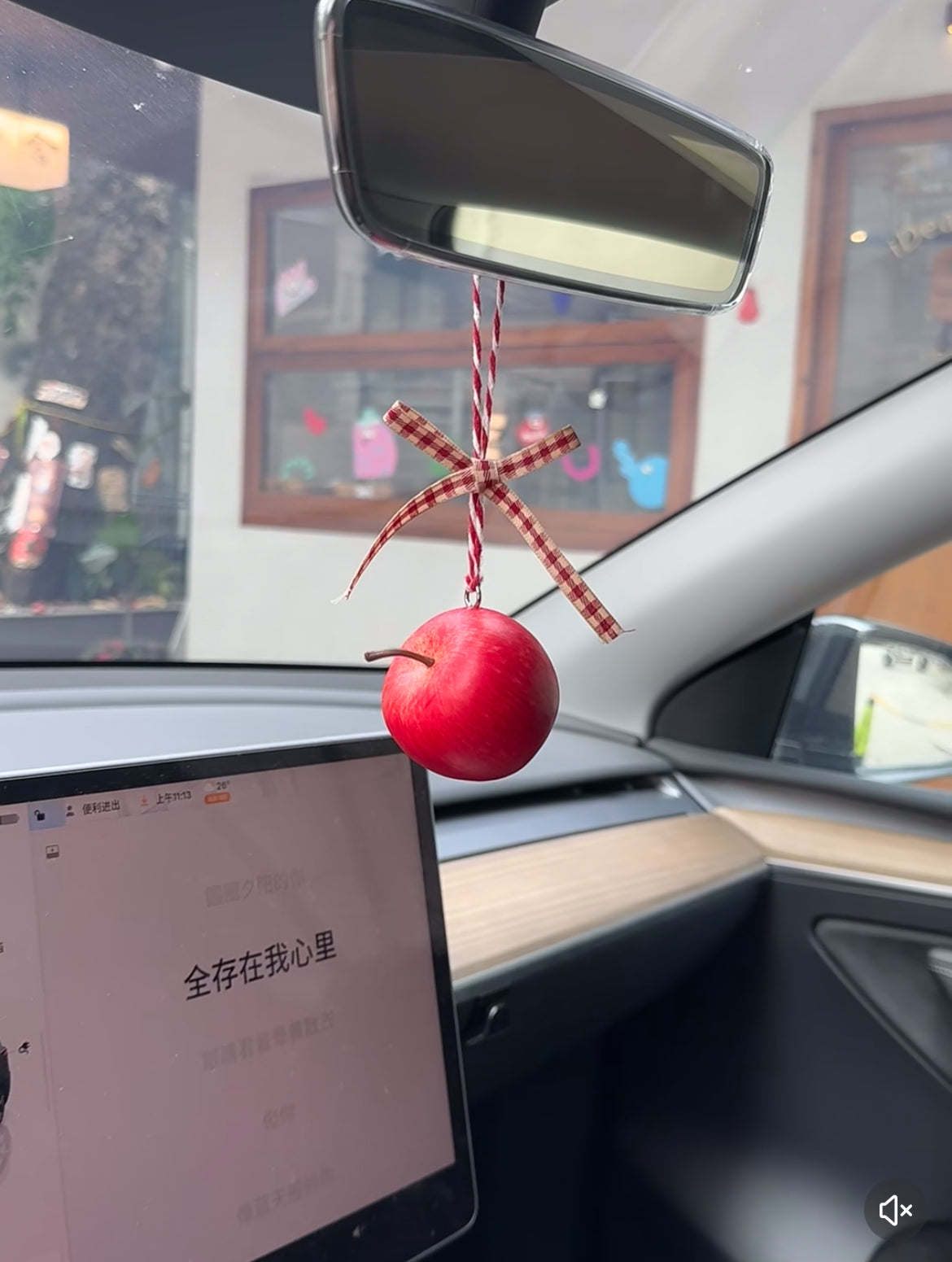 Realistic Apple Car Accessory, Fruit Hanging Ornament, Rearview Decor, Auto Gift