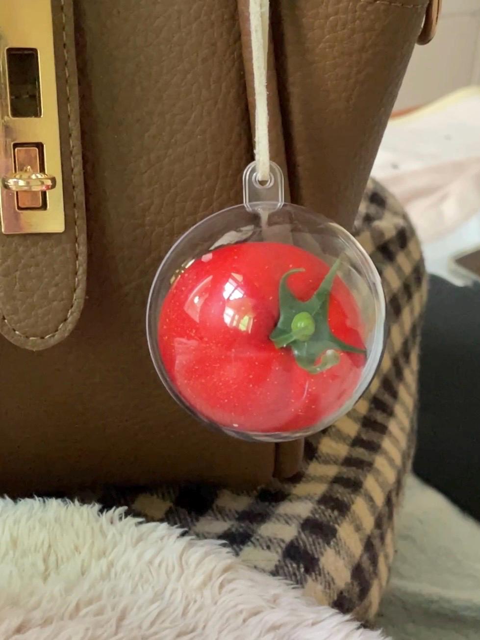 Handmade Realistic Tomato Keychain, Fruit Bag Charm,Gift For Her