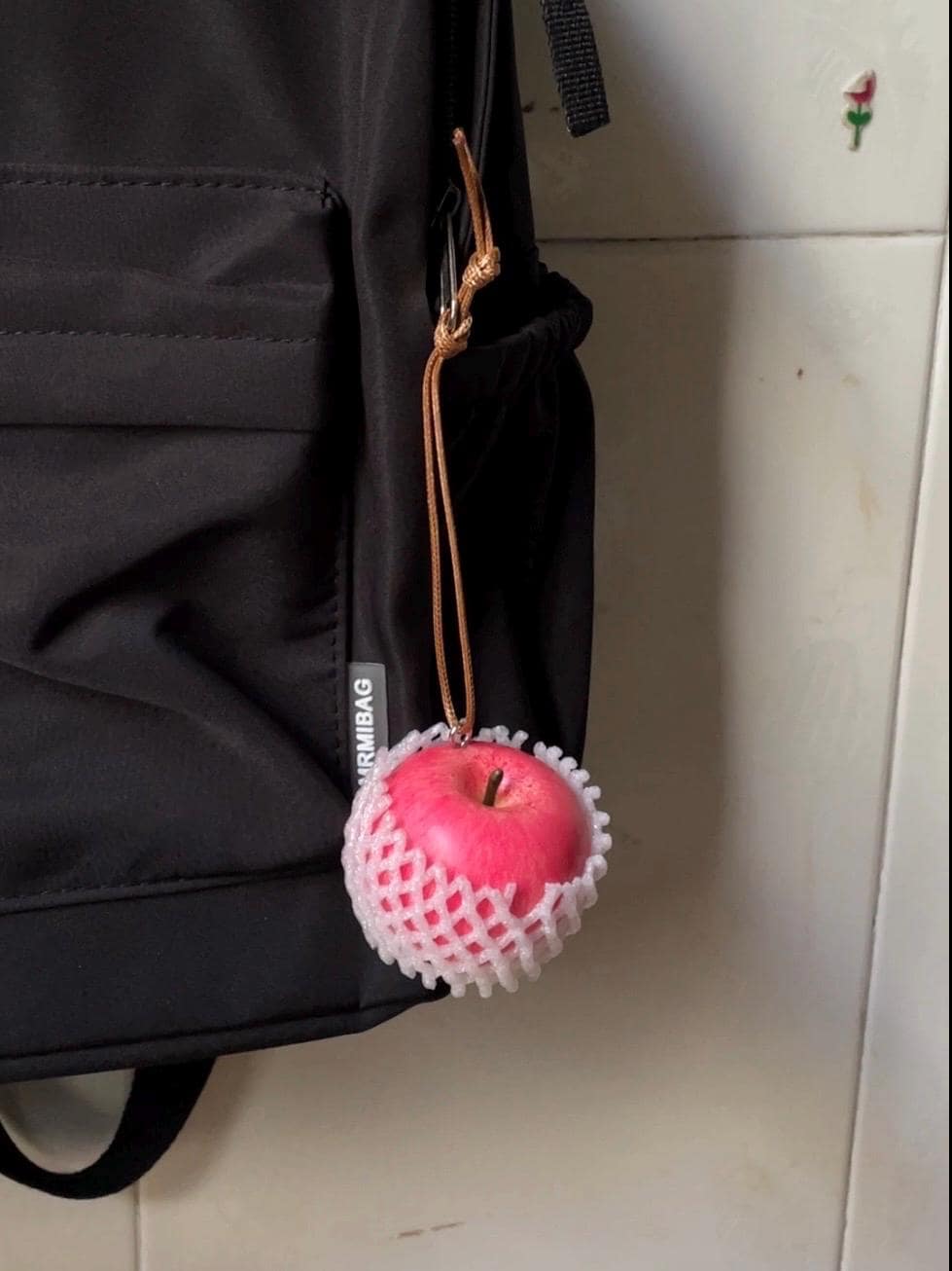 Realistic Pink Apple Keychain,  Fruit Bag Charm, Summer Accessory