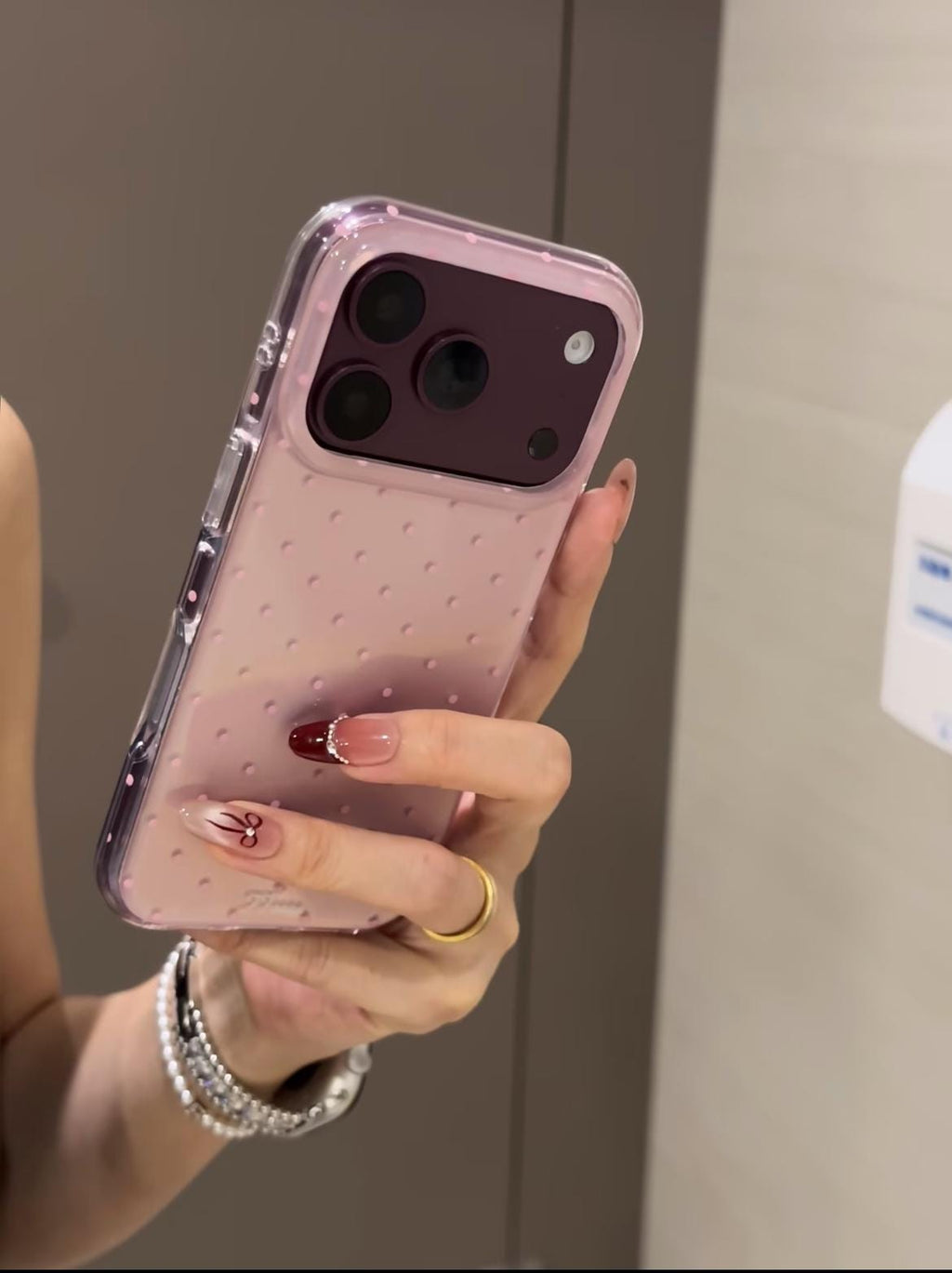 iPhone 18 Case, Polka Dot Acrylic Phone Cover