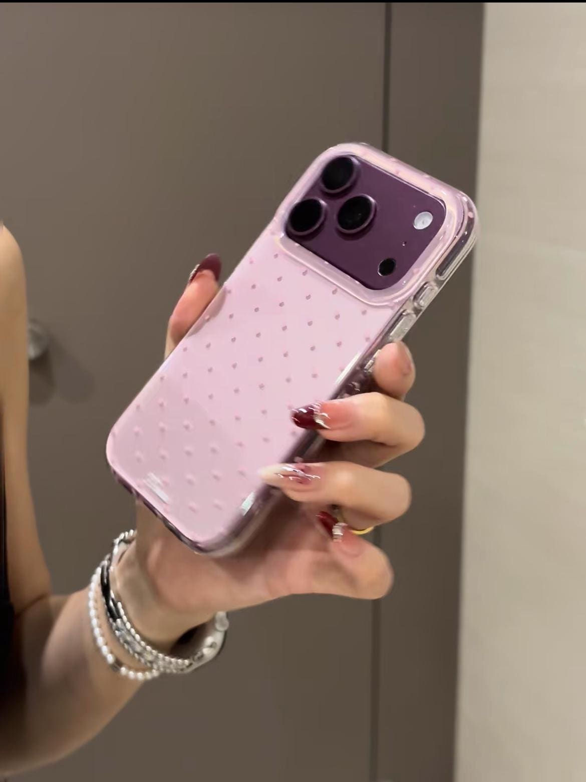 iPhone 18 Case, Polka Dot Acrylic Phone Cover
