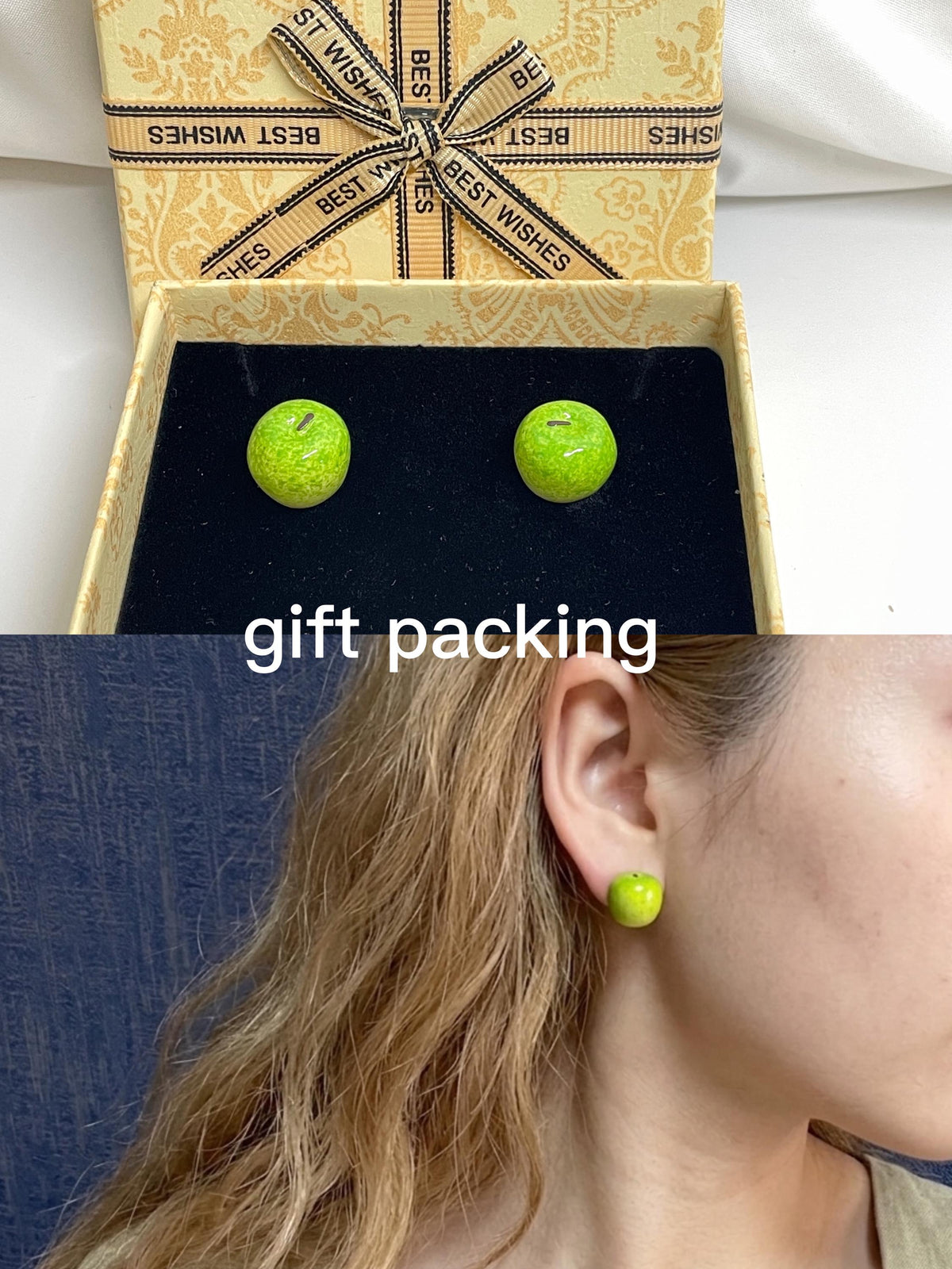 Handmade Resin Apple Earrings �?Fruit Jewelry Gift for Her, Teacher friendship Gift