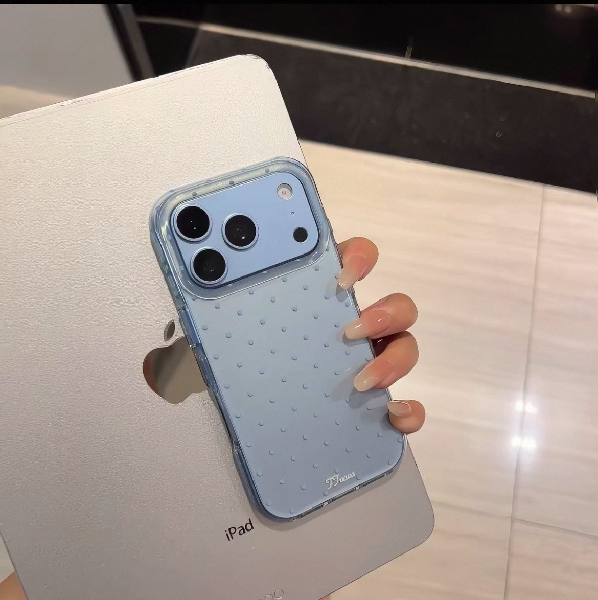 iPhone 18 Case, Polka Dot Acrylic Phone Cover