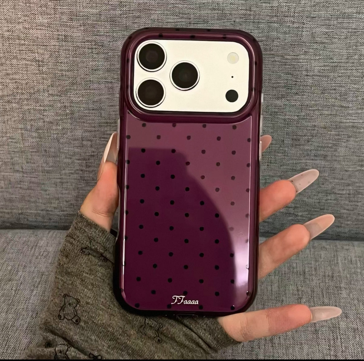 iPhone 18 Case, Polka Dot Acrylic Phone Cover