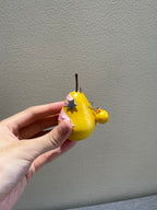 Artificial Pear Christmas Ornament, Ribbon Wrapped Fruit Bag Charm, Y2K Accessory