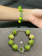 Lucky Apple Beaded Bracelet, Whimsical Resin Fruit Jewelry, Dark Coquette Twilight Gothic Gift