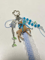 Beaded Deer Bag Charm and or Keychain, Handmade with Charms, Countryside lover gifts