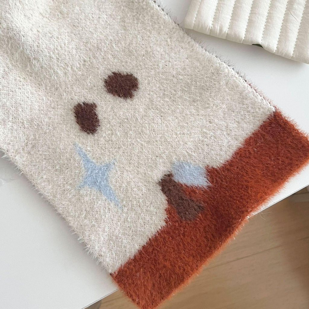 Apple Scarf with Apple Core & Stem Details, Y2K Fashion Accessory