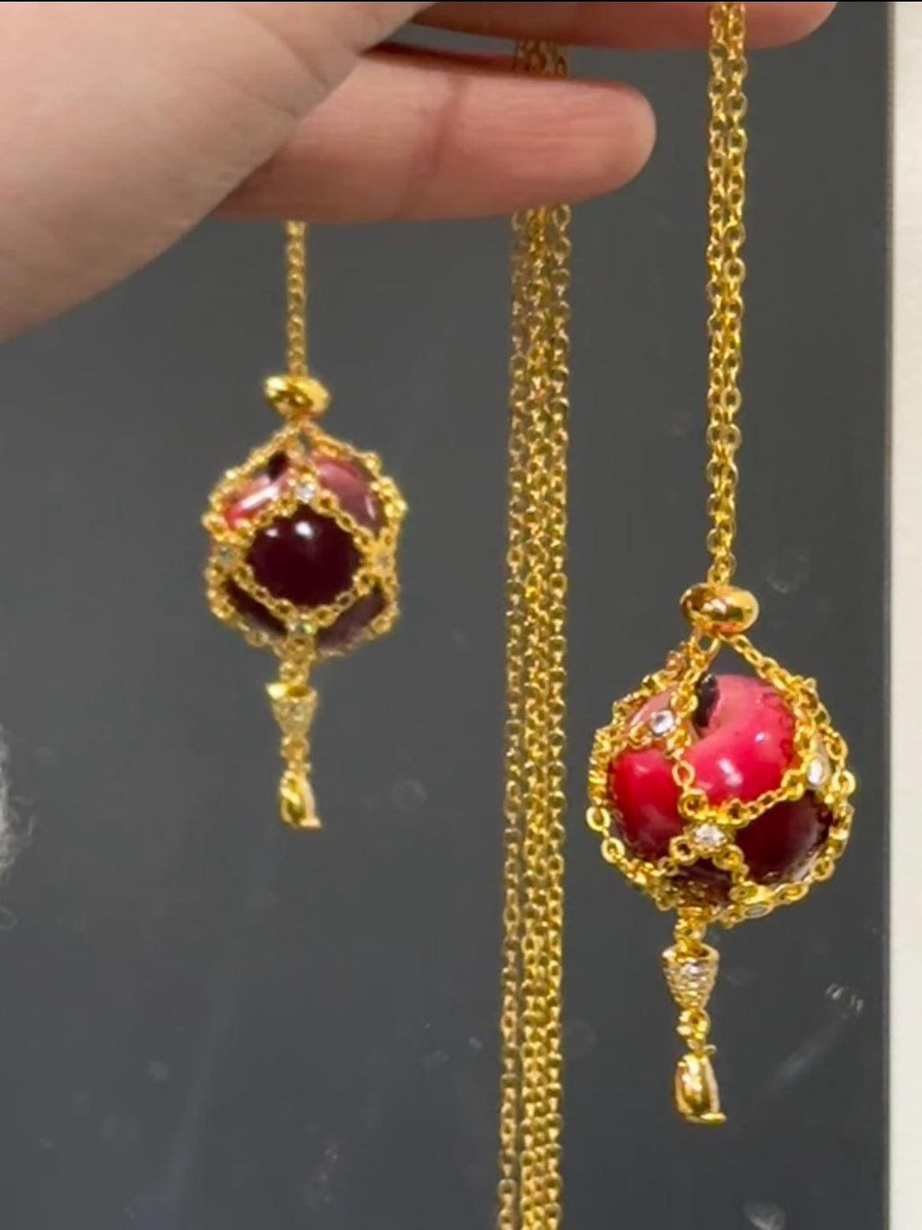 Handmade Resin Apple Pendant Necklace, Y2K Fruit Jewelry, Whimsical Gothic jewelry, Christmas Gift