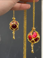 Handmade Resin Apple Pendant Necklace, Y2K Fruit Jewelry, Whimsical Gothic jewelry, Christmas Gift