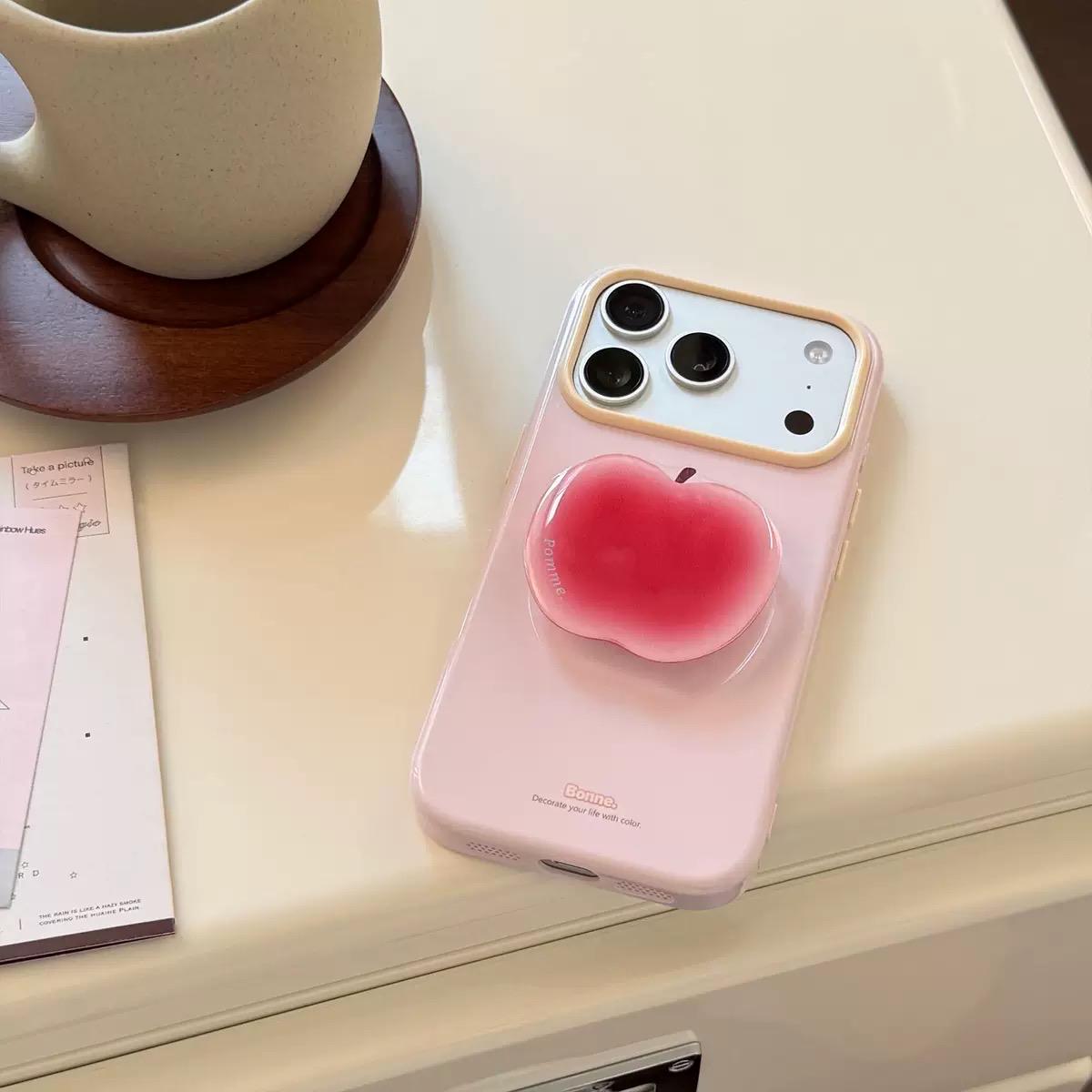 iPhone 18 Fruit Phone Case with Matching Grip, Y2K Kawaii Style