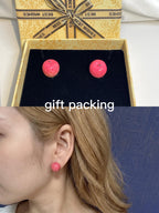 Handmade Resin Apple Earrings �?Fruit Jewelry Gift for Her, Teacher friendship Gift