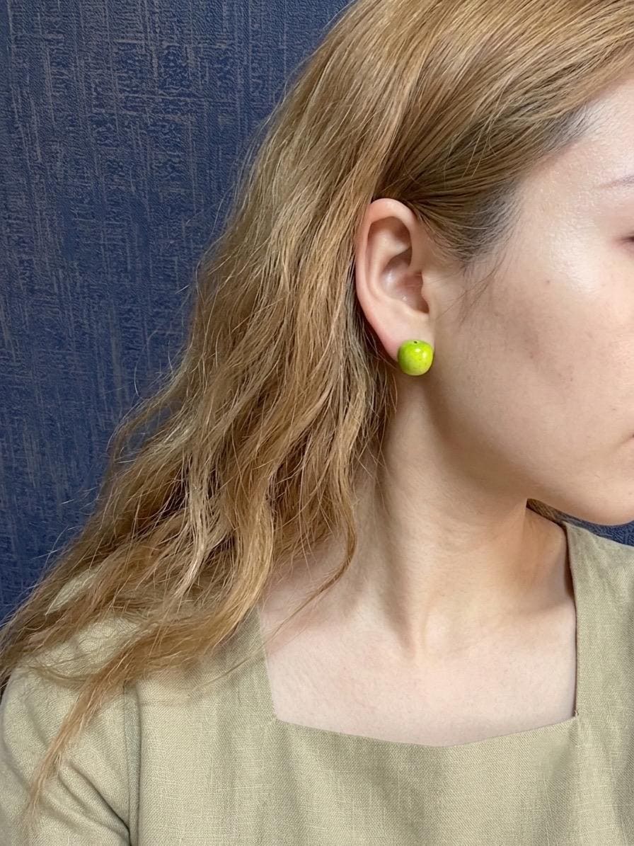 Handmade Resin Apple Earrings �?Fruit Jewelry Gift for Her, Teacher friendship Gift