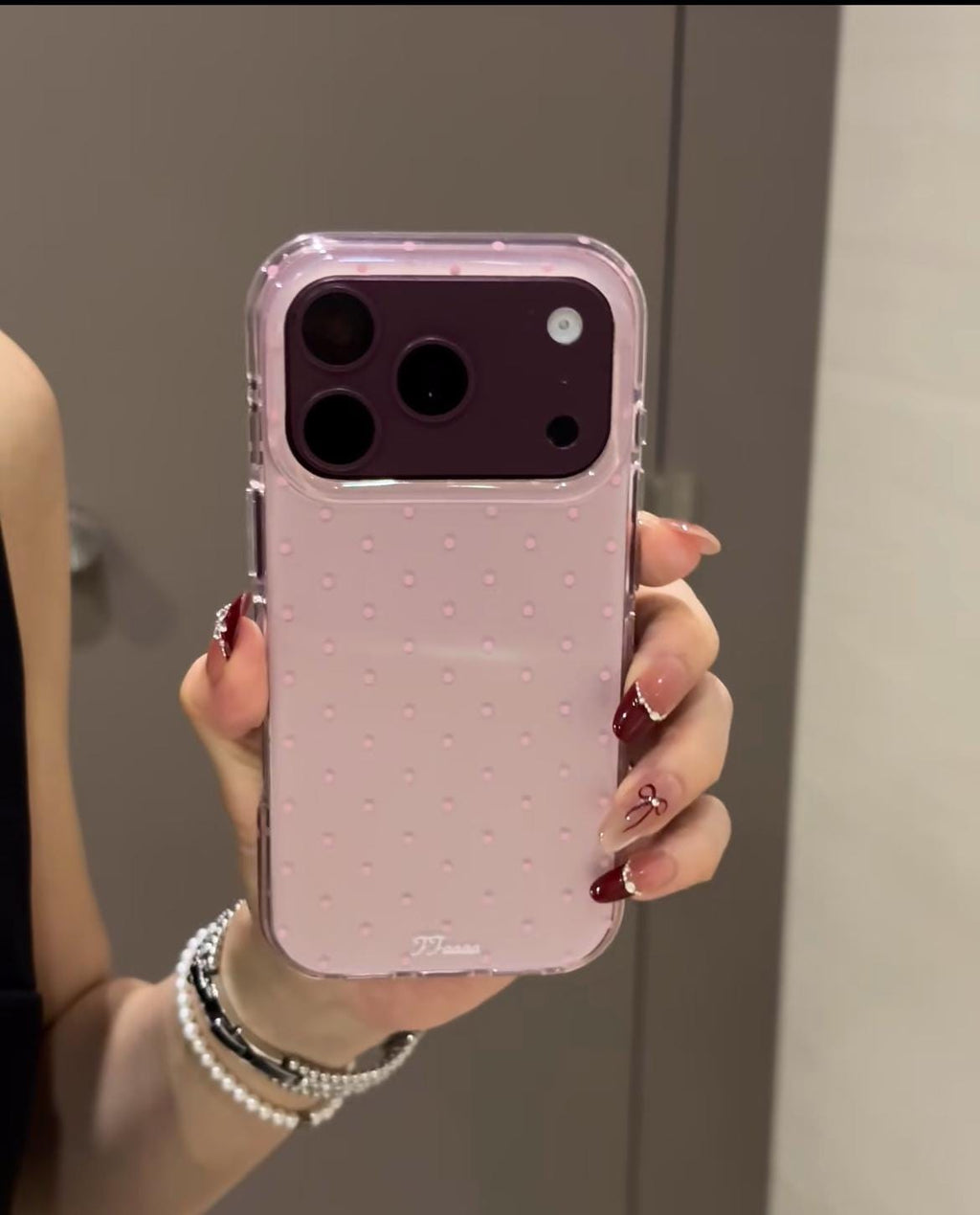 iPhone 18 Case, Polka Dot Acrylic Phone Cover