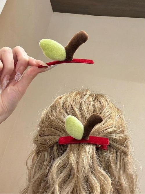 2Pcs Apple Hair Clips, y2k Fruit Snap Clip, Cottagecore Fairycore Accessory
