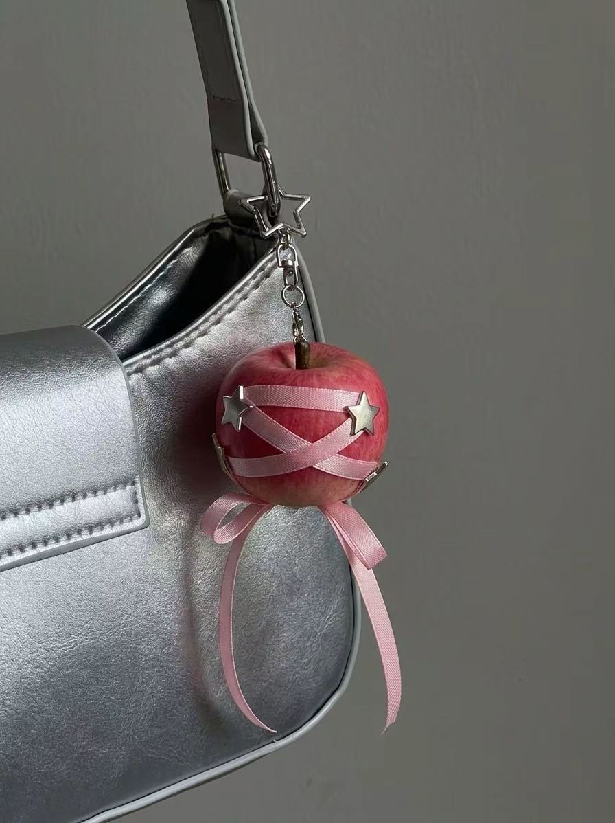 Handmade Realistic Apple Keychain, Fruit Bag Charm,gift for her