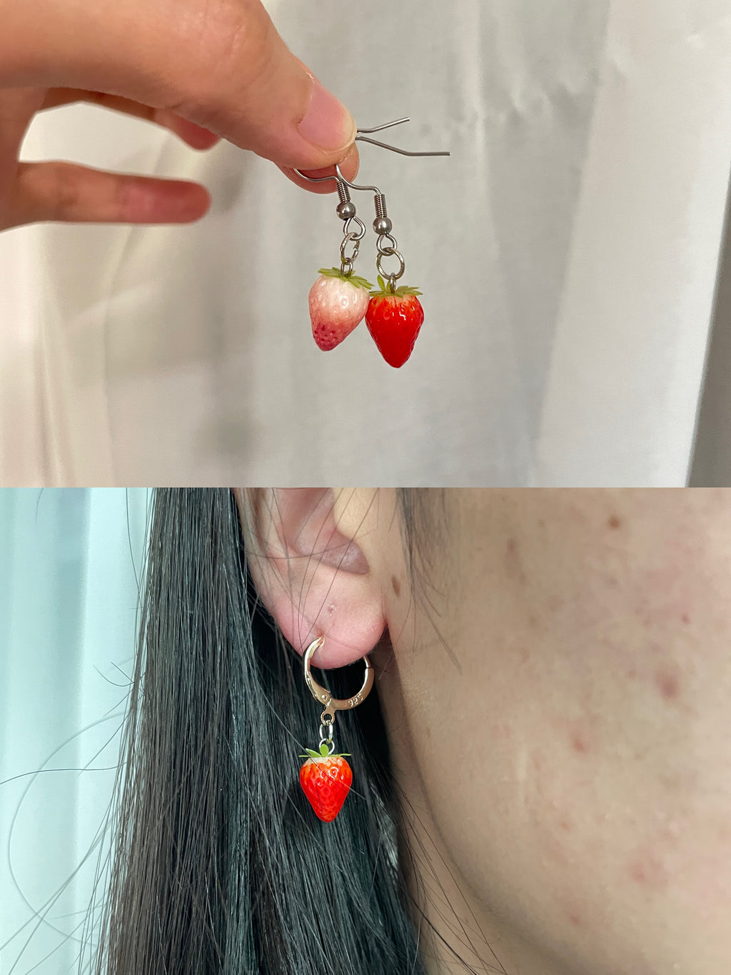 Handmade Resin Apple Earrings �?Fruit Jewelry Gift for Her, Teacher friendship Gift